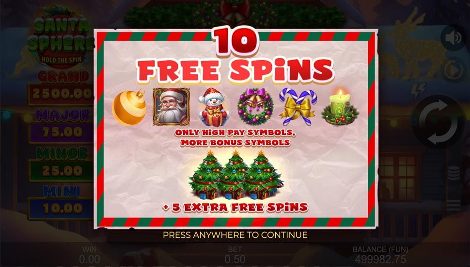 Santa Sphere: Hold The Spin slot