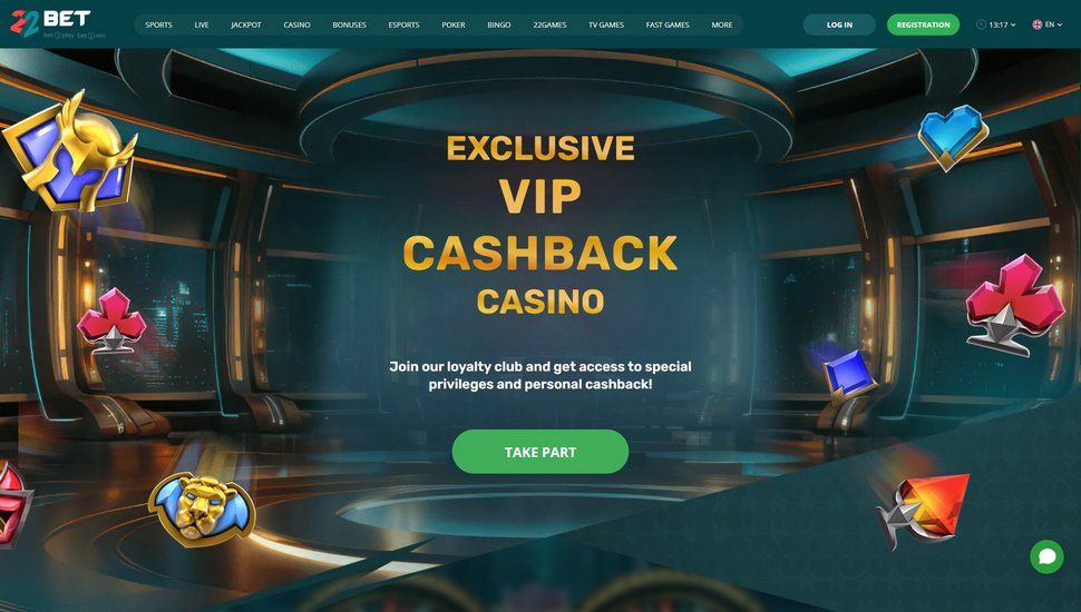 22Bet cashback bonus