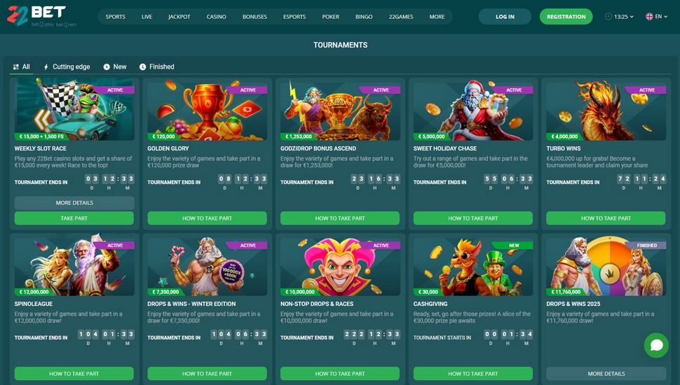 22Bet tournaments