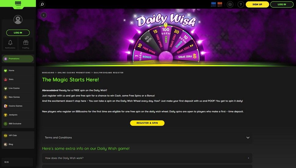 888 casino Daily Wish