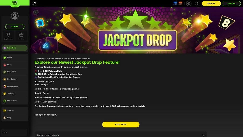 888 casino Jackpot Drop