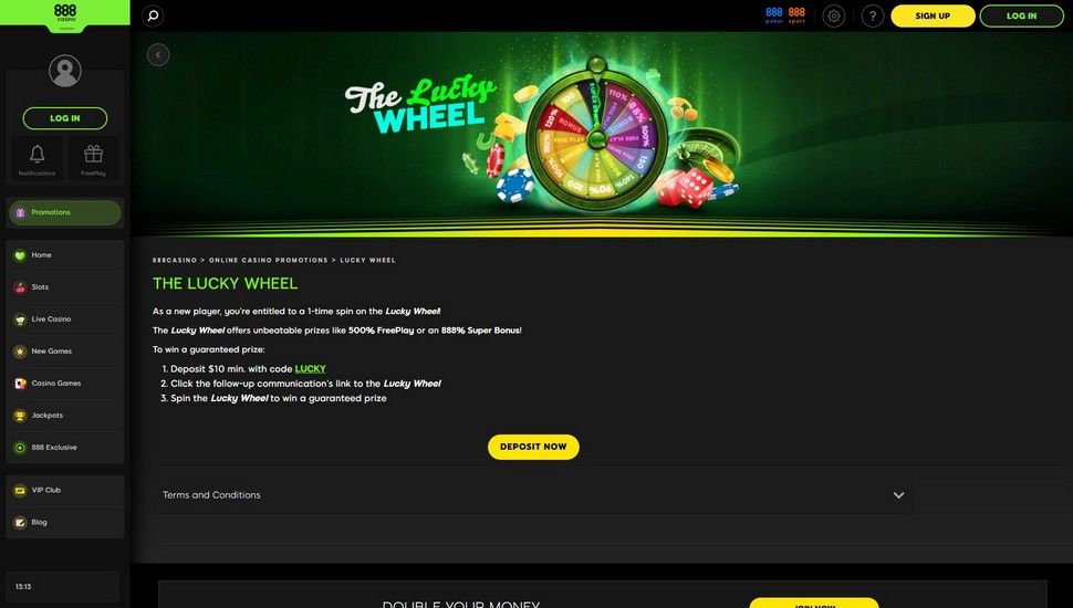 888 casino Lucky Wheel