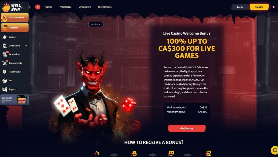 Live Casino Welcome Bonus