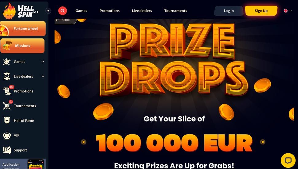 hellspin prize drop
