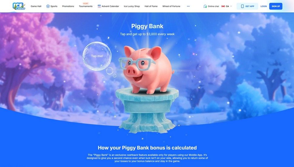 Ice Casino piggy bank