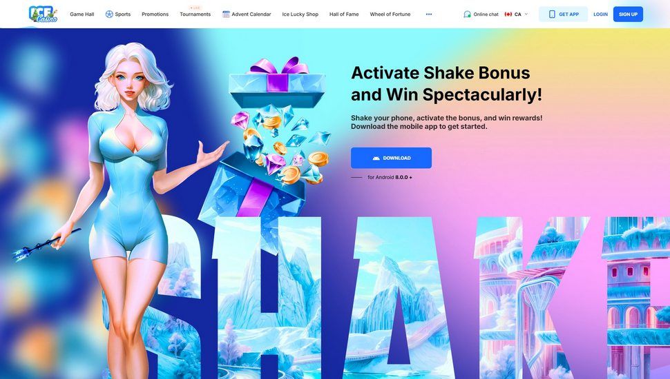 Ice Casino shake bonus