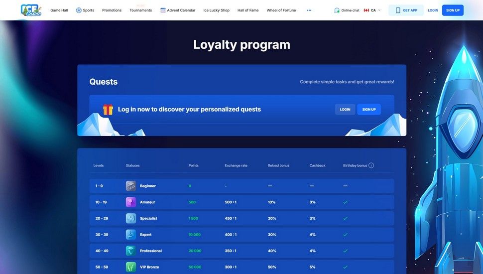 Ice Casino vip program