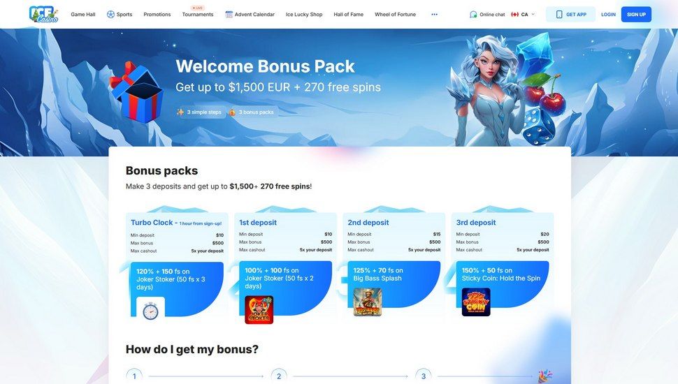Ice Casino welcome bonus