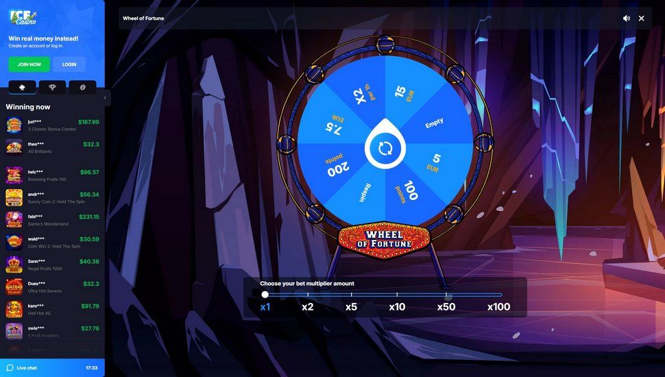 Ice Casino wheel of fortune