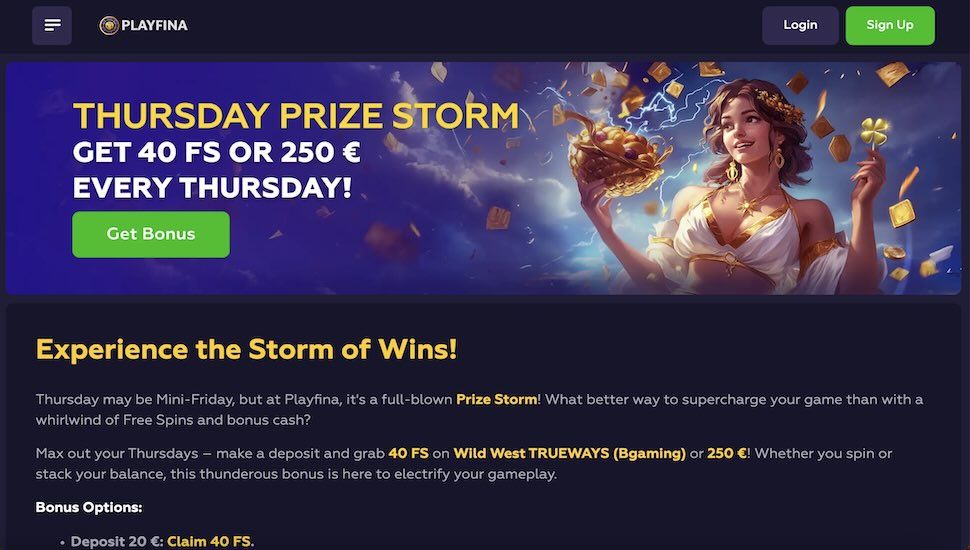 Playfina Thursday Prize Storm