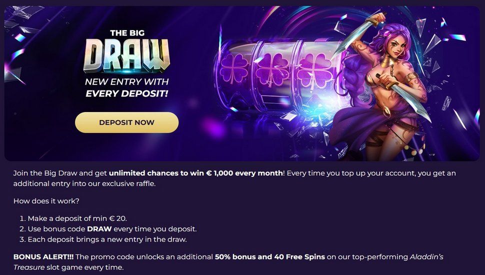 Playoro the big draw bonus