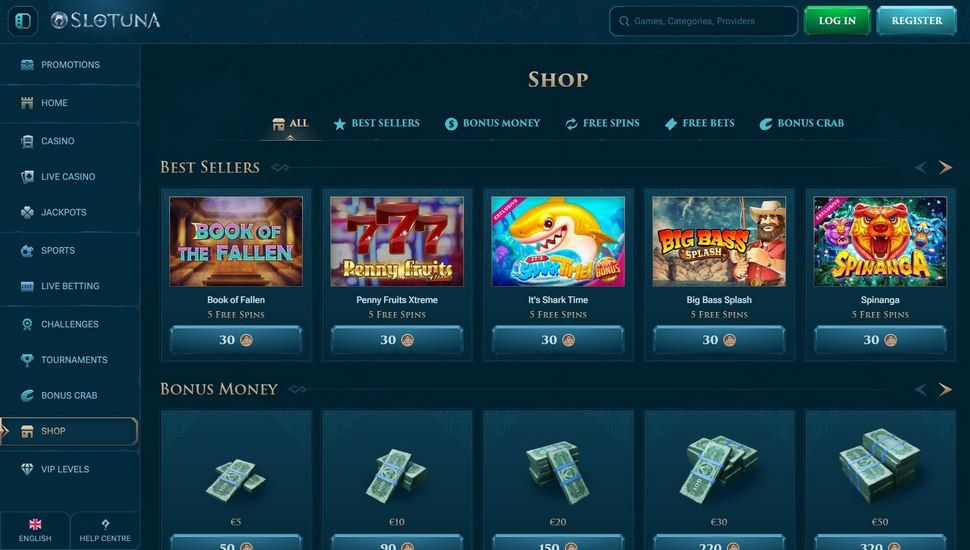 Slotuna bonus shop