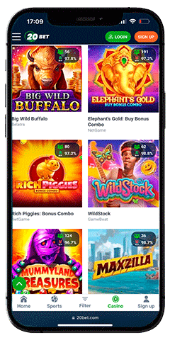 20Bet casino mobile