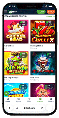 20Bet casino lobby