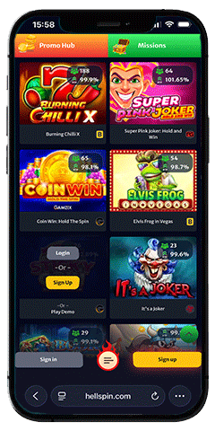 Hellspin casino lobby