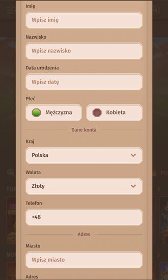 Formularz Stonevegas