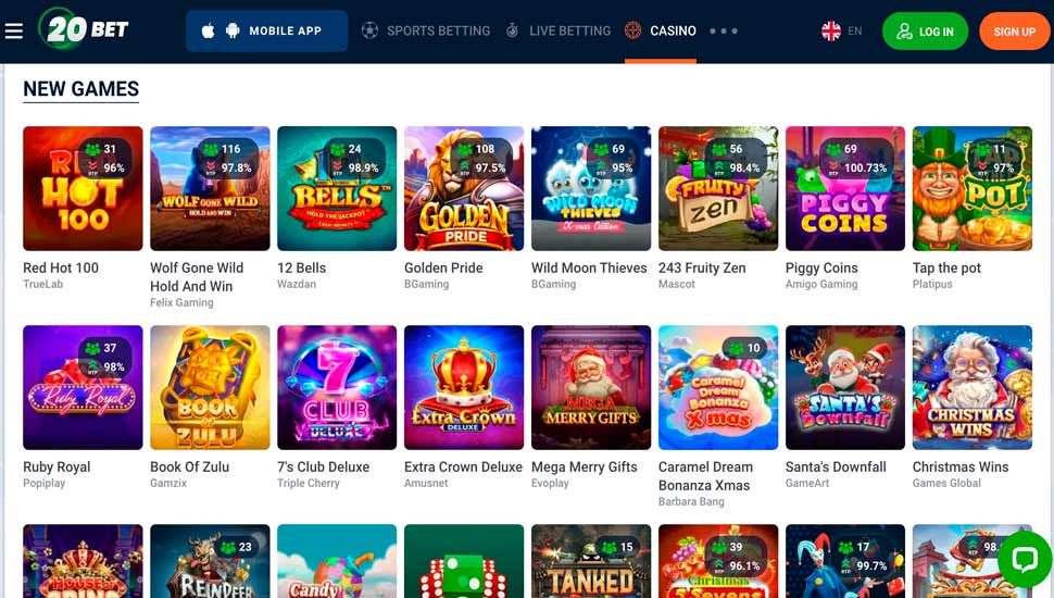 20Bet casino slots