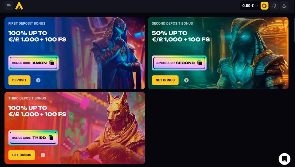 AmonBet Casino Bonuses
