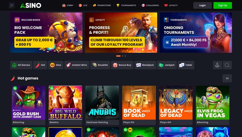 asino casino main page