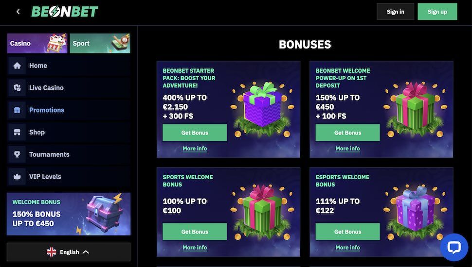 Beonbet Bonuses