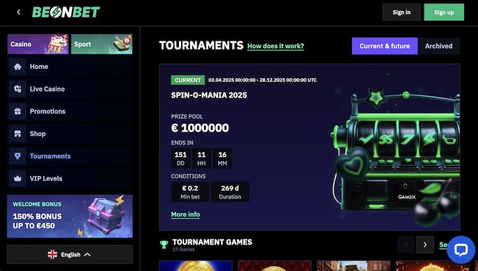 Beonbet Tournaments