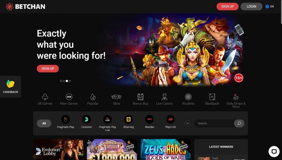 Betchan casino main page