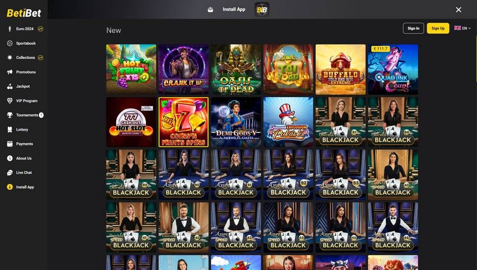 Betibet Casino slots page