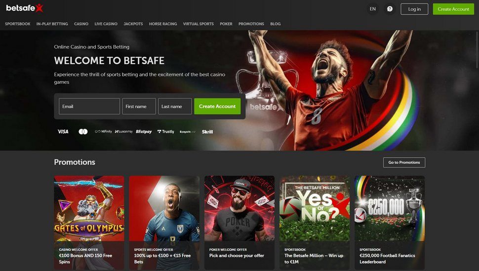 Betsafe casino main page