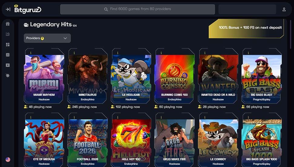 Bitguruz Casino - list of games