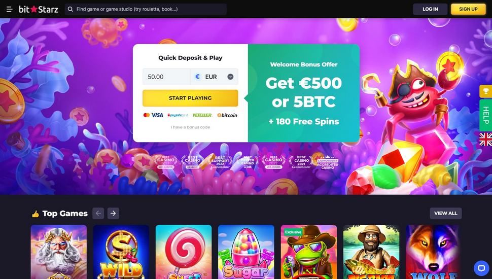 Bitstarz casino main page