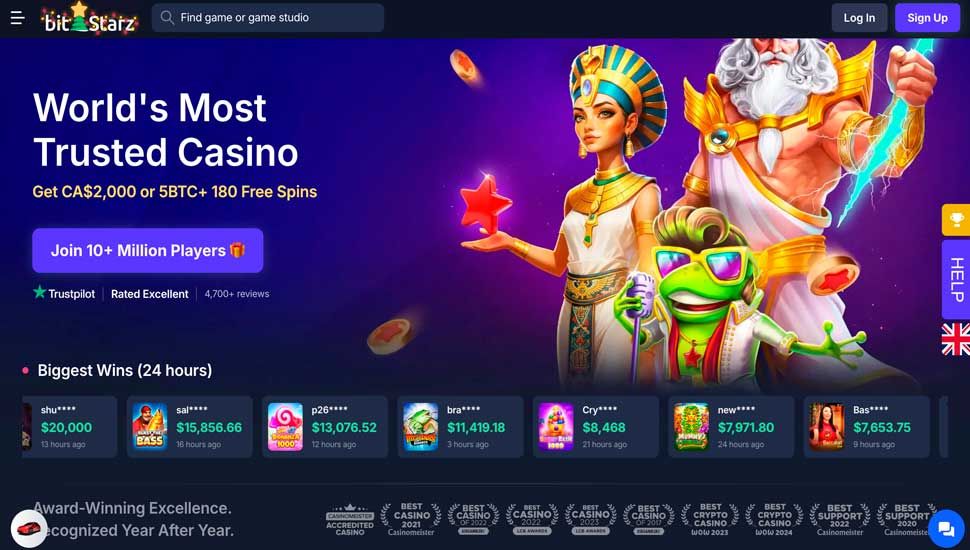 Bitstarz casino main page