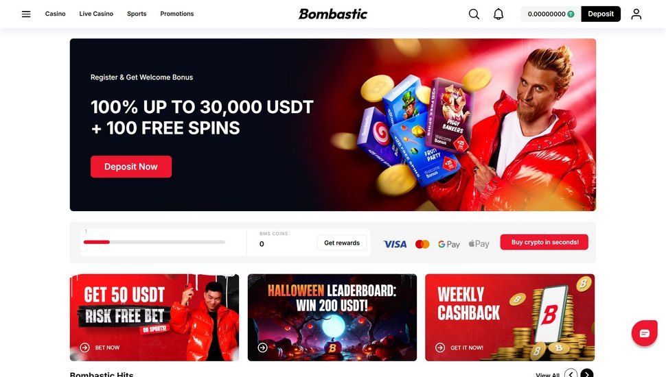 Bombastic casino main page