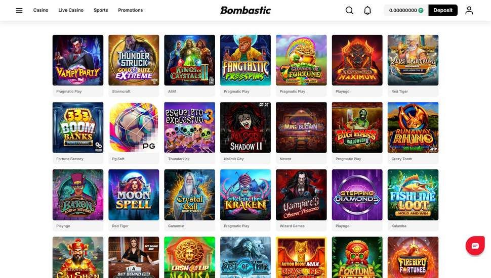 Bombastic casino slots page