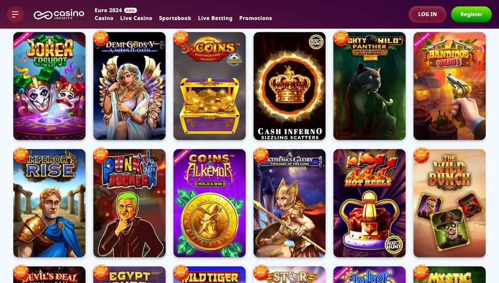 Casino Infinity slots page