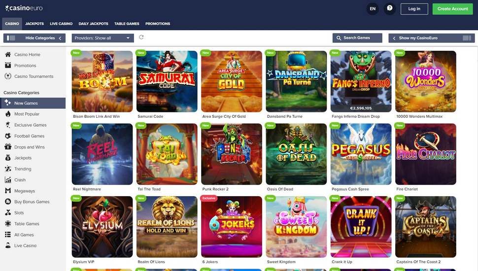 CasinoEuro slots page