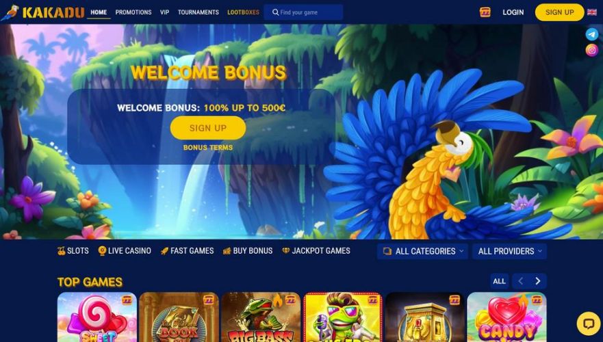 Kakadu Casino main page