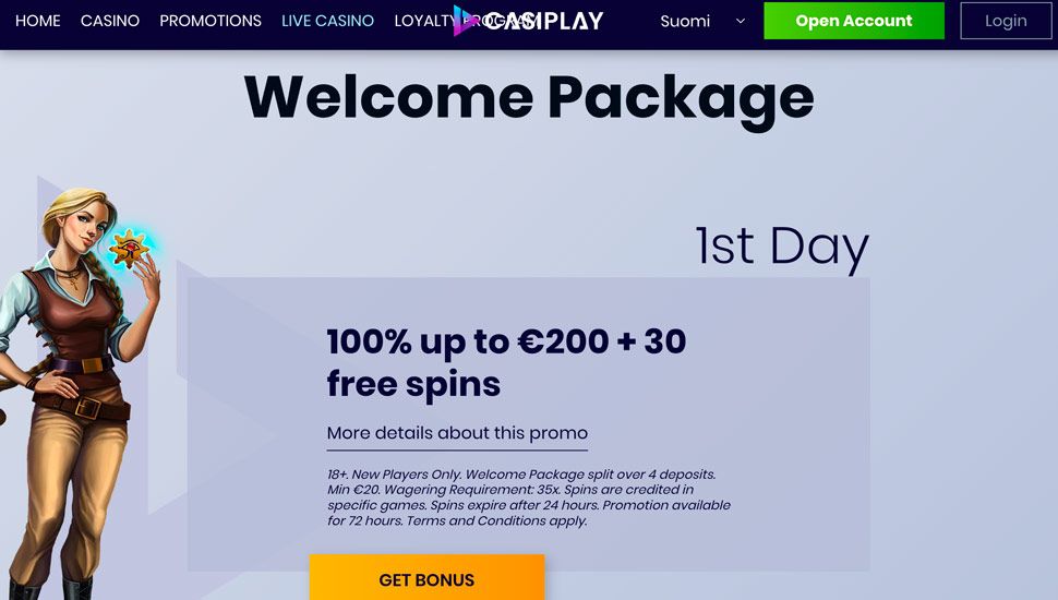 Casiplay Casino bonus page