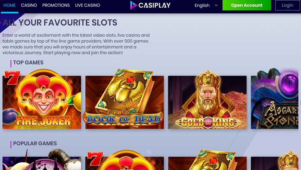 Casiplay Casino main page