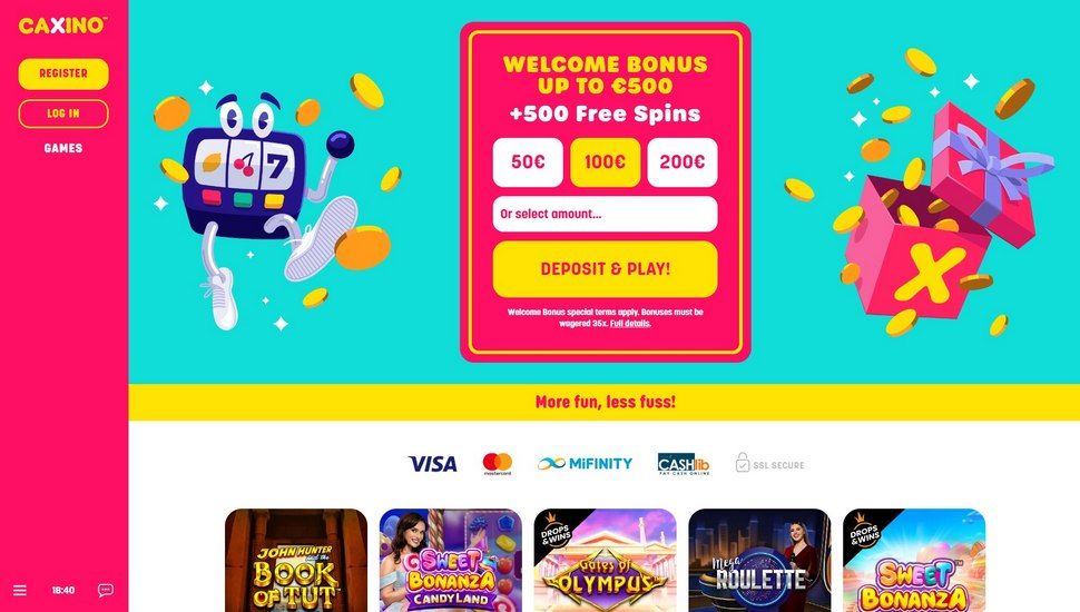 Caxino casino main page