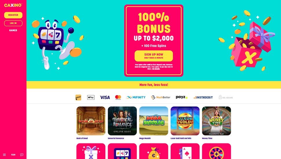 Caxino casino main page