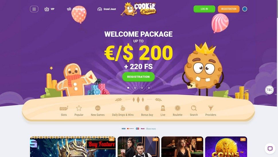 CookieCasino main page