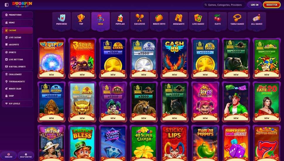 Duospin casino slots page