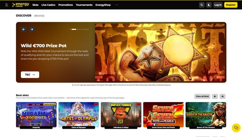 Energy Casino main page