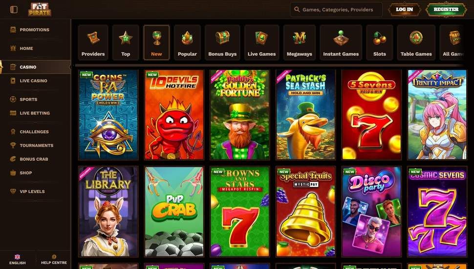 Fatpirate casino slots page