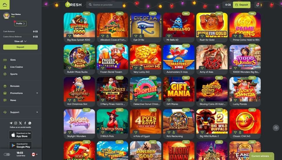 Fresh casino slots page
