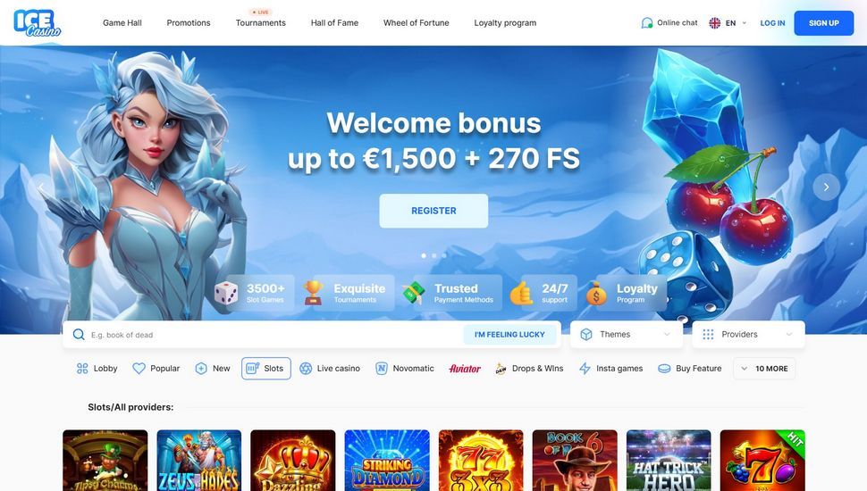 Ice Casino main page