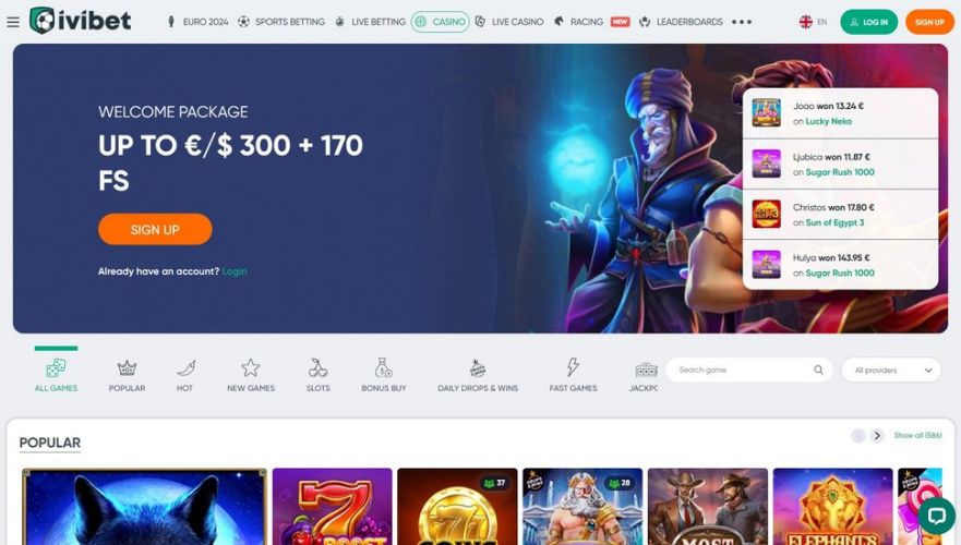 Ivibet Casino main page