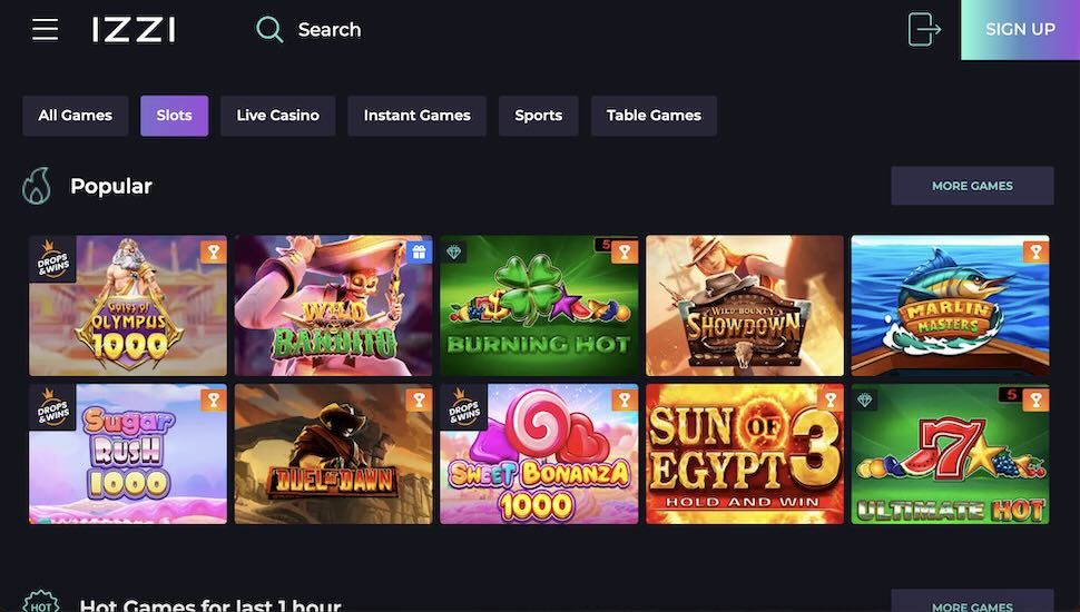 Izzi Casino Games