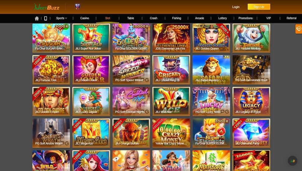JeetBuzz casino slots page