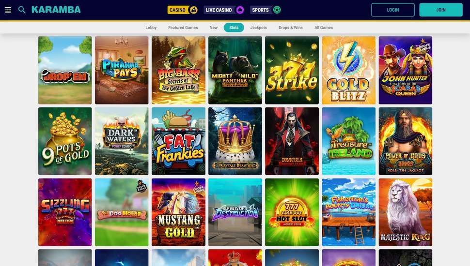 Karamba casino slots page